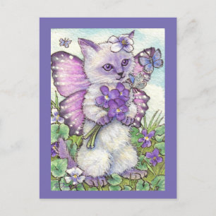 Violet Fairy Cute Siamese Kitten Briefkaart