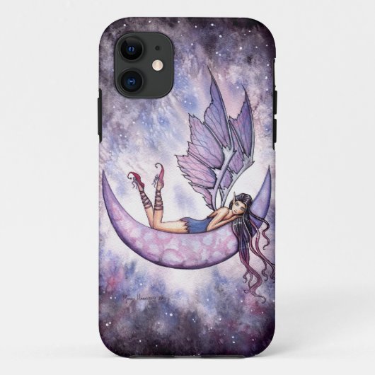Violet Fairyand Moon iPhone 5 Hoesje (Achterkant)
