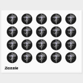 Violet Fantasy Angel Light Cross Ronde Sticker (Vel)