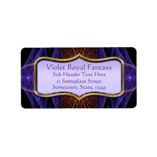 Violet Fantasy Fractal Art Adresetiketten Etiket (Voorkant)