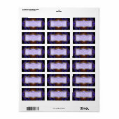 Violet Fantasy Fractal Art Adresetiketten Etiket (Full Sheet)