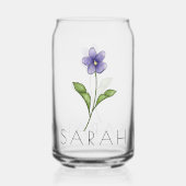 VIOLET Februari Geboorte Bloem Aangepaste Naam Blikvorm Glas (Achterkant)