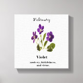 Violet Februari geboorte bloem canvas print (Voorkant)