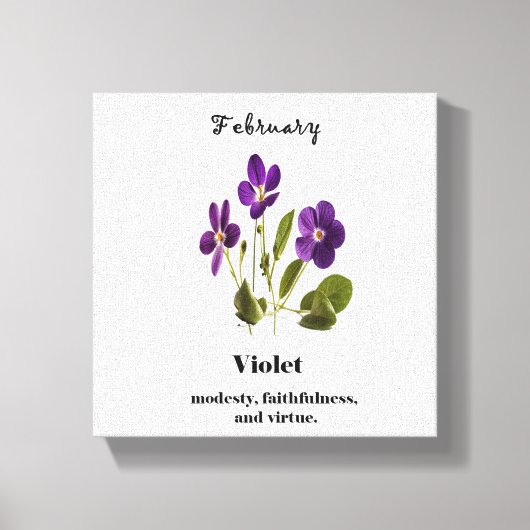 Violet Februari geboorte bloem canvas print (Voorkant)