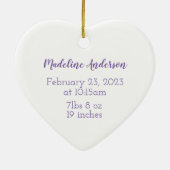 Violet februari geboortelemaand voor Baby Keramisch Ornament (Achterkant)