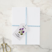 Violet Februari Geboortemaand Bloem Cadeau label Cadeaulabel (Met Touw)