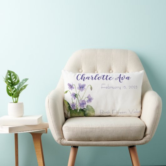 Violet februari geboortemaand kussen (Stoel)