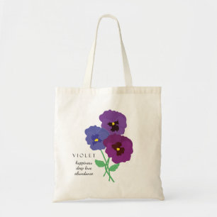 Violet February Birth Month Flower Bag Tote Bag