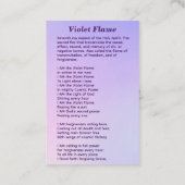 Violet Flame Chalice Visitekaartje (Achterkant)