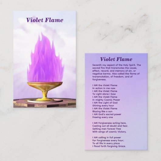 Violet Flame Chalice Visitekaartje (Voorkant / Achterkant)