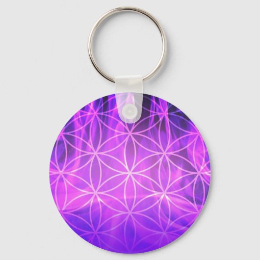 Violet Flame Flower of Life Sleutelhanger (Voorkant)