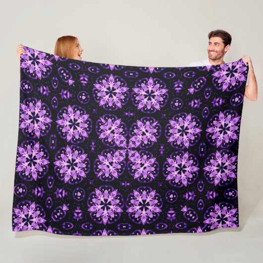Violet Flame Spirit Mandala Quilt Patroon Fleece Deken (In situ)