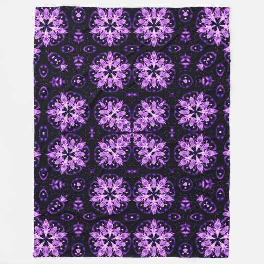 Violet Flame Spirit Mandala Quilt Patroon Fleece Deken (Voorkant)