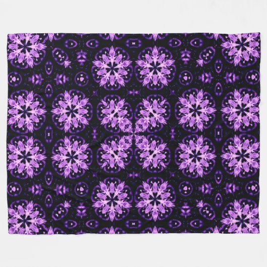 Violet Flame Spirit Mandala Quilt Patroon Fleece Deken (Voorkant (Horizontaal))
