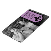 Violet Fleur De Lis Banner Save the Date Magnet Magneet (Linkerzijde)