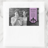 Violet Fleur De Lis Banner Save the Date Stickers (Tas)