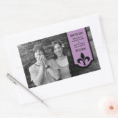 Violet Fleur De Lis Banner Save the Date Stickers (Envelop)