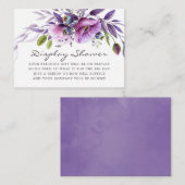 Violet Floral Baby shower Display Shower Informatiekaartje (Voorkant / Achterkant)
