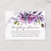 Violet Floral Baby shower Display Shower Informatiekaartje (Voorkant)