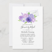 Violet Floral Bridal of Baby shower per post Kaart (Voorkant)