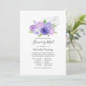 Violet Floral Bridal of Baby shower per post Kaart (Staand voorkant)