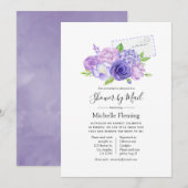 Violet Floral Bridal of Baby shower per post Kaart (Voorkant / Achterkant)