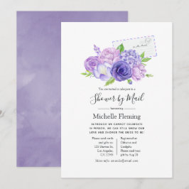 Violet Floral Bridal of Baby shower per post Kaart