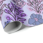 Violet Floral Cadeaupapier (Rol Hoek)