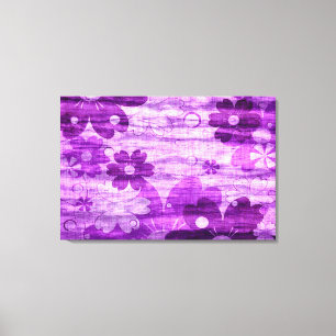 Violet Floral  Canvas Afdruk