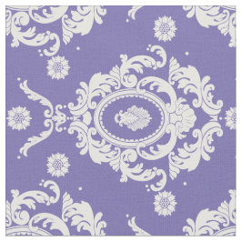 Violet Floral Damask Pattern Fabric Stof