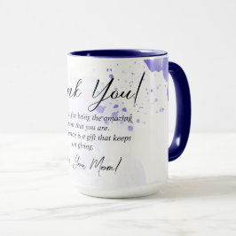 Violet Floral Dank je mam cadeau idee Mok