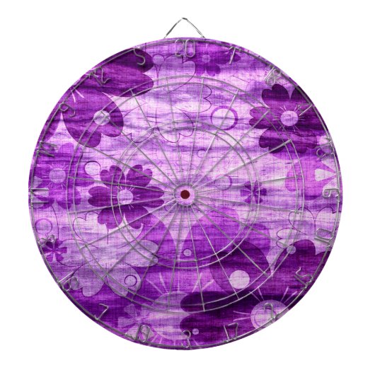 Violet Floral Dartbord (Voorkant)