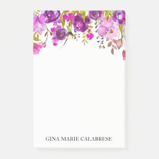 Violet Floral Draped Wreated Waterverf Notes (Voorkant)