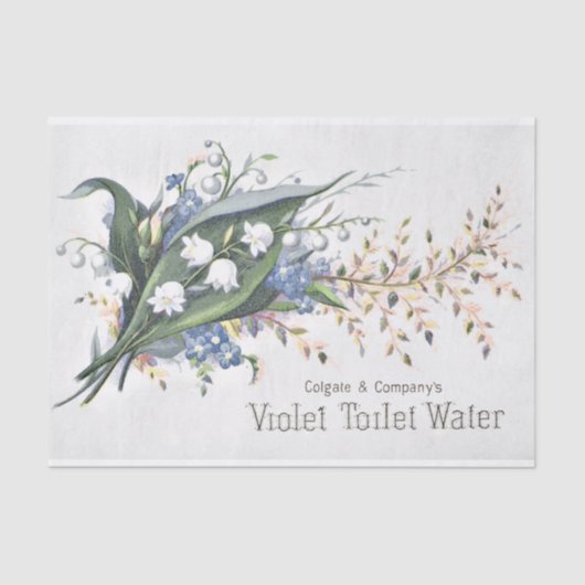  Violet Floral en ephemera-ontvlechtingspapier Tissuepapier (Voorkant)