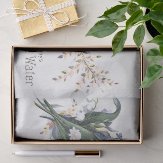  Violet Floral en ephemera-ontvlechtingspapier Tissuepapier (Geschenk)