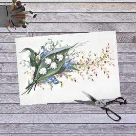 Violet Floral en ephemera-ontvlechtingspapier Tissuepapier