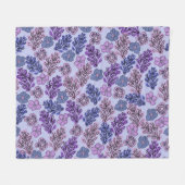 Violet Floral Fleece Deken (Voorkant (Horizontaal))