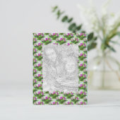  Violet Floral Foto Briefkaart (Staand voorkant)