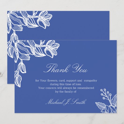 Violet Floral Grafisch Modern Funeral Sympathie Bedankkaart (Voorkant / Achterkant)