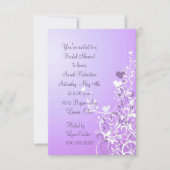 Violet Floral Heart Swirl Bridal Shower Kaart (Voorkant)