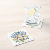 Violet Floral Hongaarse designversie Kartonnen Onderzetters (Insitu)