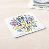 Violet Floral Hongaarse designversie Kartonnen Onderzetters (Schuin)