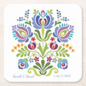 Violet Floral Hongaarse designversie Kartonnen Onderzetters (Voorkant)