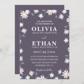 Violet Floral Minimalist Wildflower Graphic Kaart (Voorkant / Achterkant)