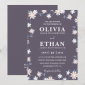 Violet Floral Minimalist Wildflower Graphic Kaart (Voorkant / Achterkant)