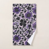 Violet Floral Pattern Bad Handdoek (Handdoek)