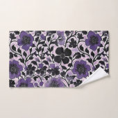 Violet Floral Pattern Bad Handdoek (Handdoek)