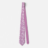 Violet Floral Pattern Custom Necktie Stropdas (Voorkant)