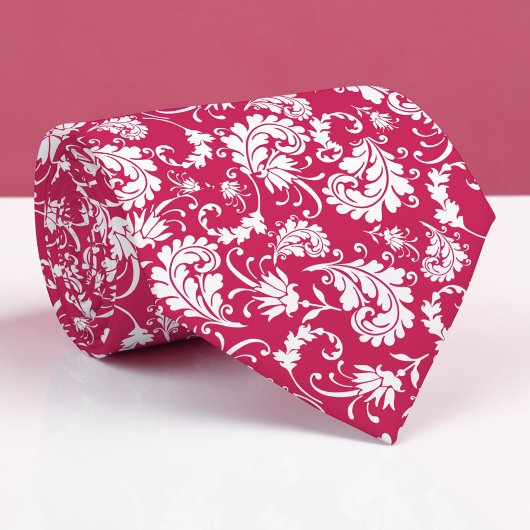 Violet Floral Pattern Custom Necktie Stropdas