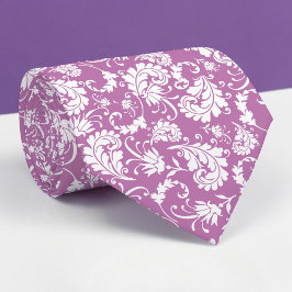 Violet Floral Pattern Custom Necktie Stropdas